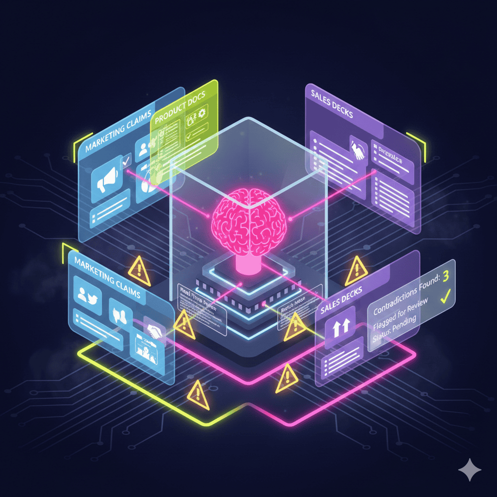 AI-powered contradiction detection across sales and marketing documents