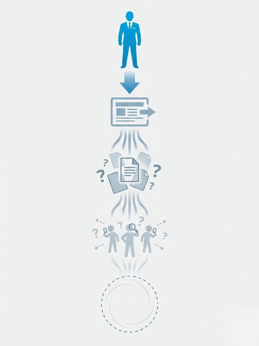 Team members confused after a key employee has left, searching for answers