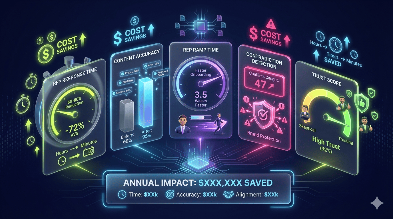 RAG implementation ROI dashboard for revenue teams